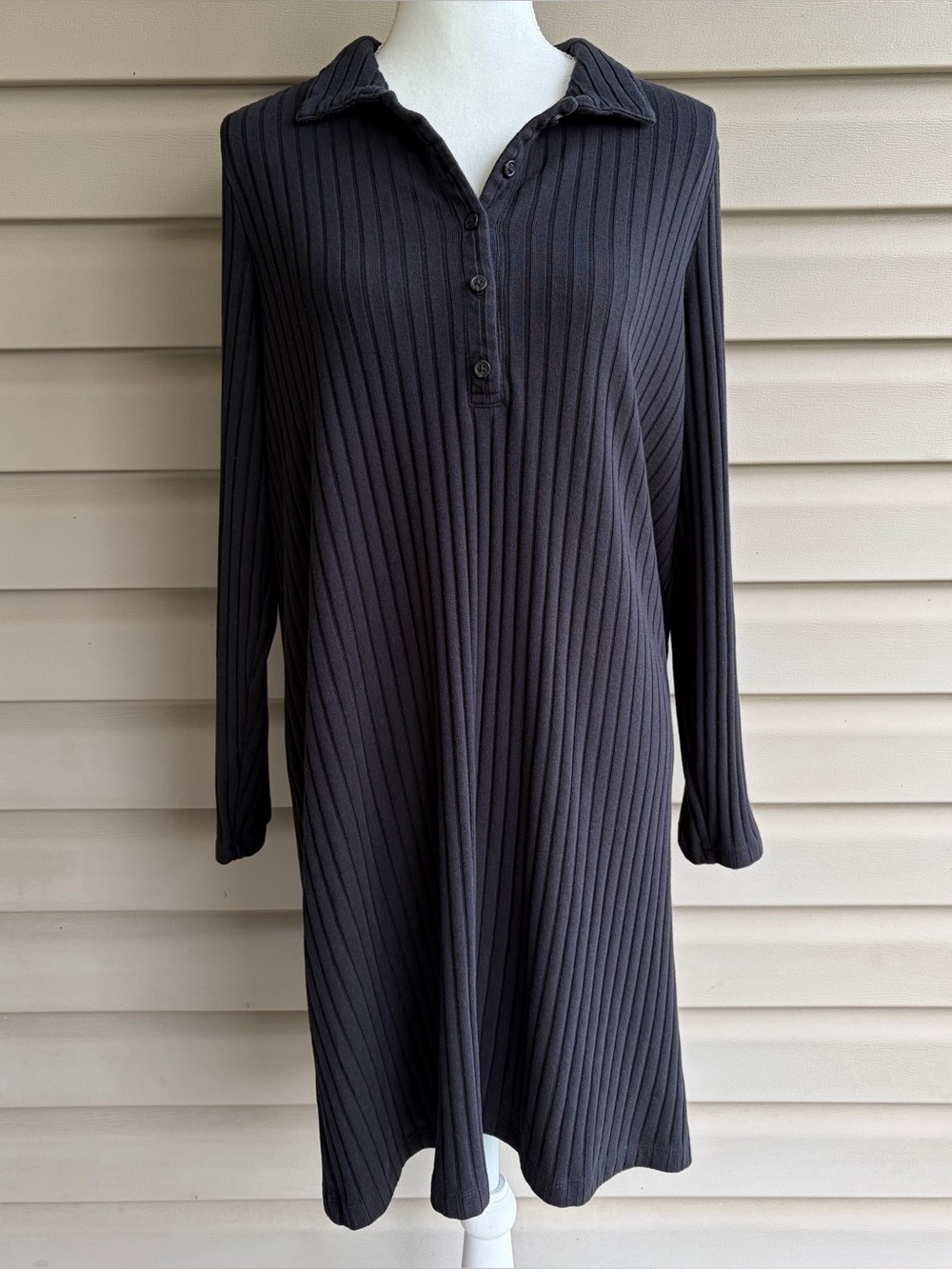 •Old Navy• Black Rib-Knit Polo Dress - Size XL